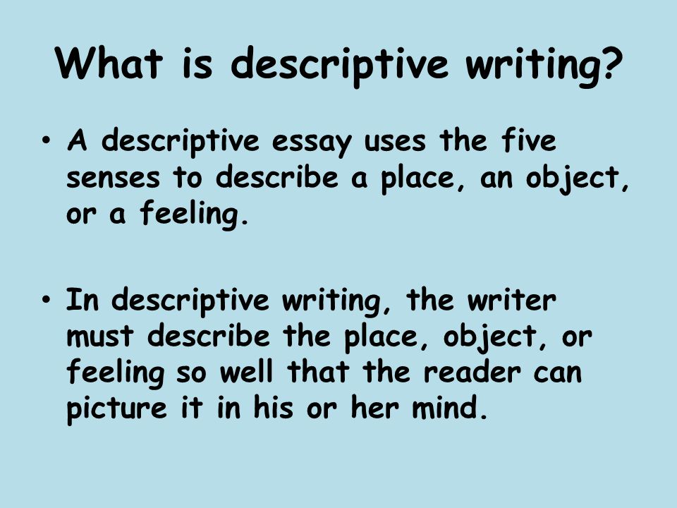 descriptive writing definition and examples
